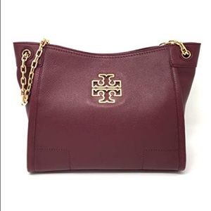 🌹HP🌹Tory Burch Britten Burgundy Leather Satchel